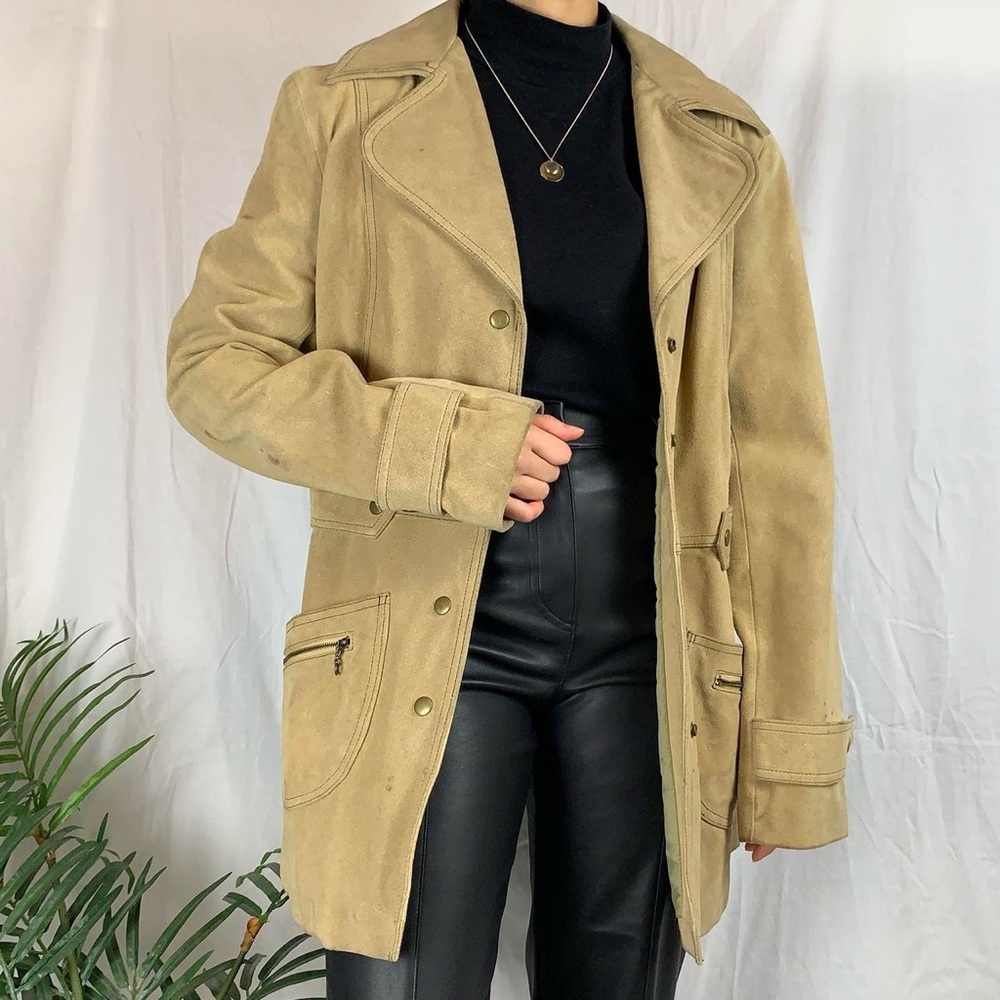 express tan leather jacket